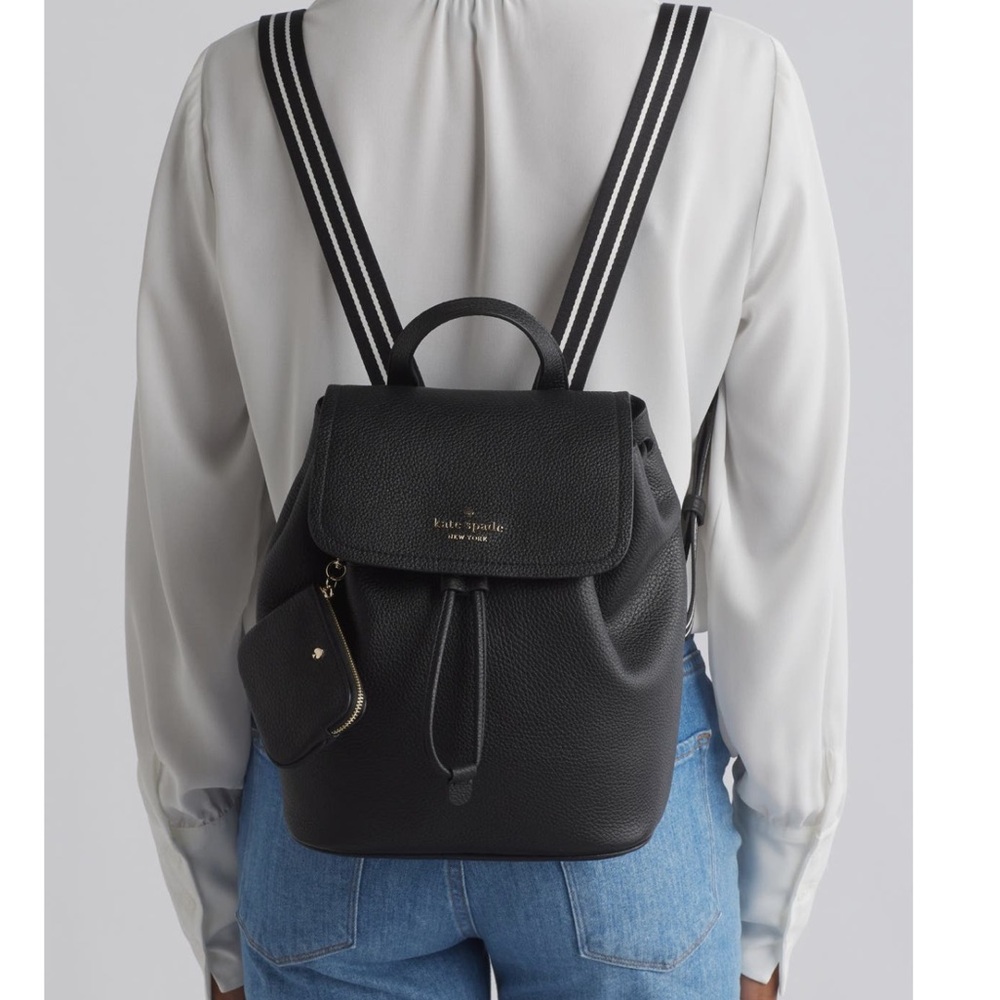Kate Spade Black Pebbled Leather Backpack